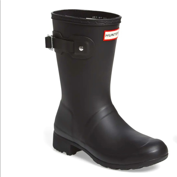 short matte black hunter boots